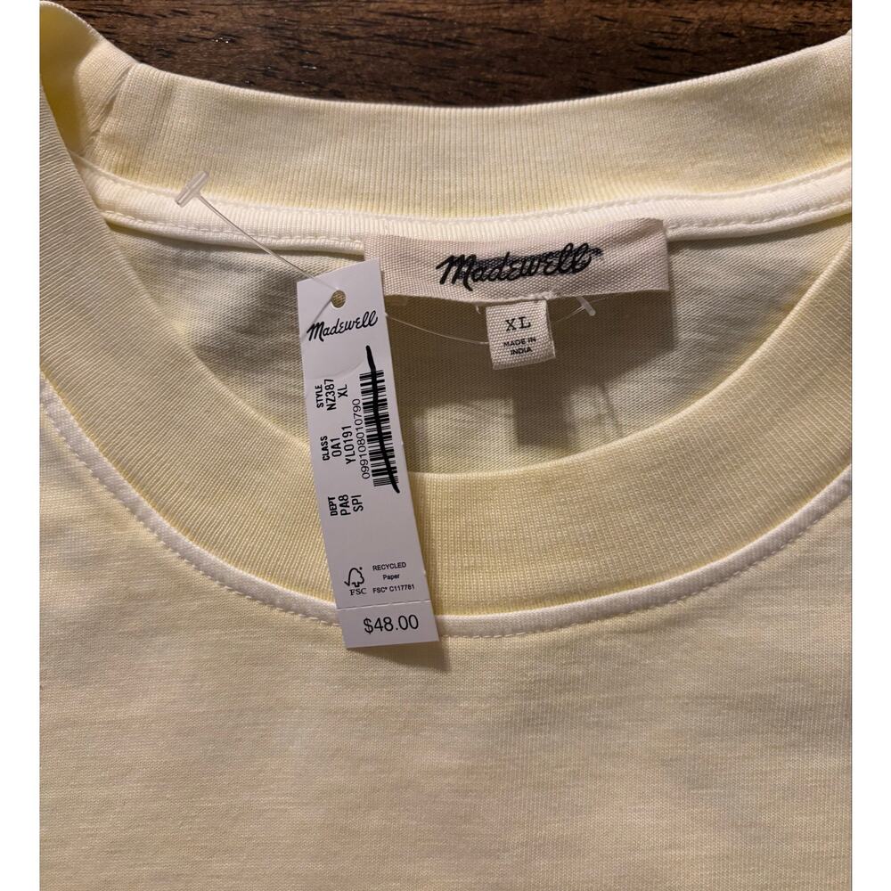 Madewell Women’s XL Boxy Crop Tee 100% Cotton Allday Jersey Oversized Relaxed - Picture 3 of 7